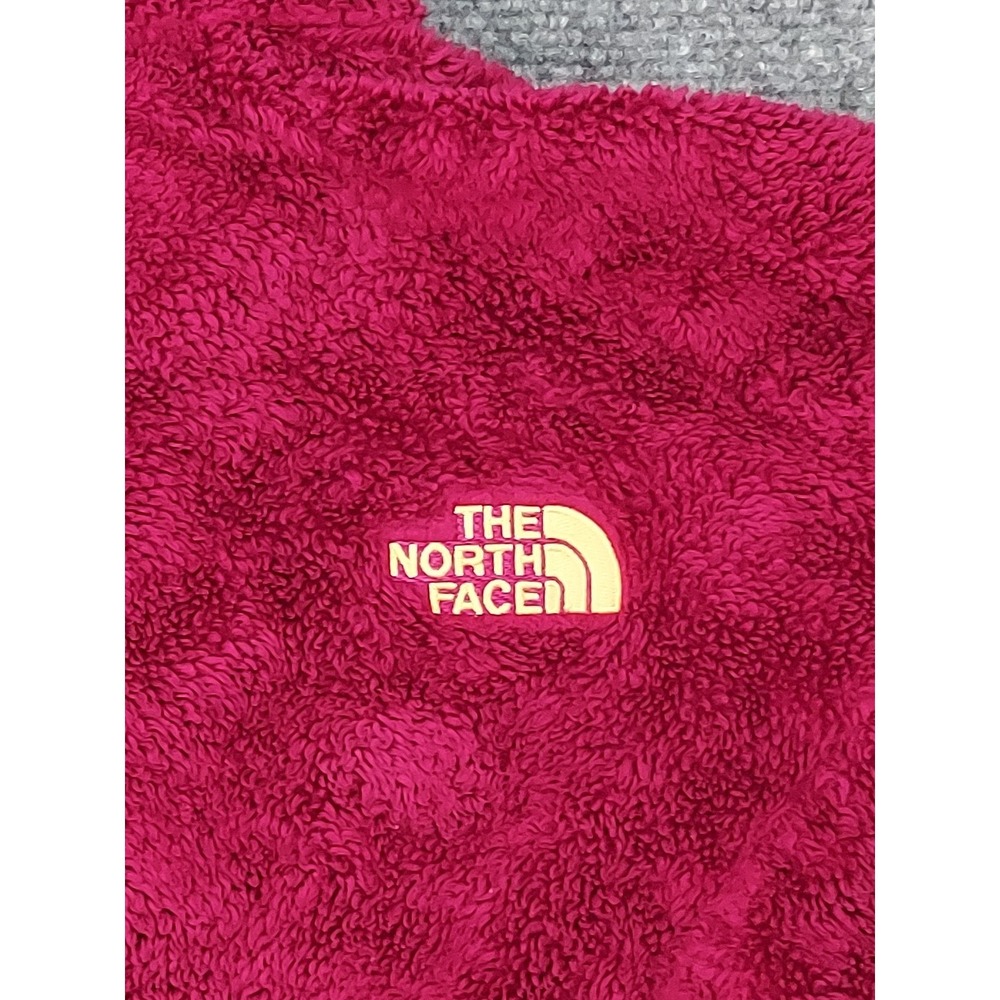 North Face Fleece Jacket Womens Small Pink Gold Logo High Pile Full Zip Outdoor - Picture 8 of 13